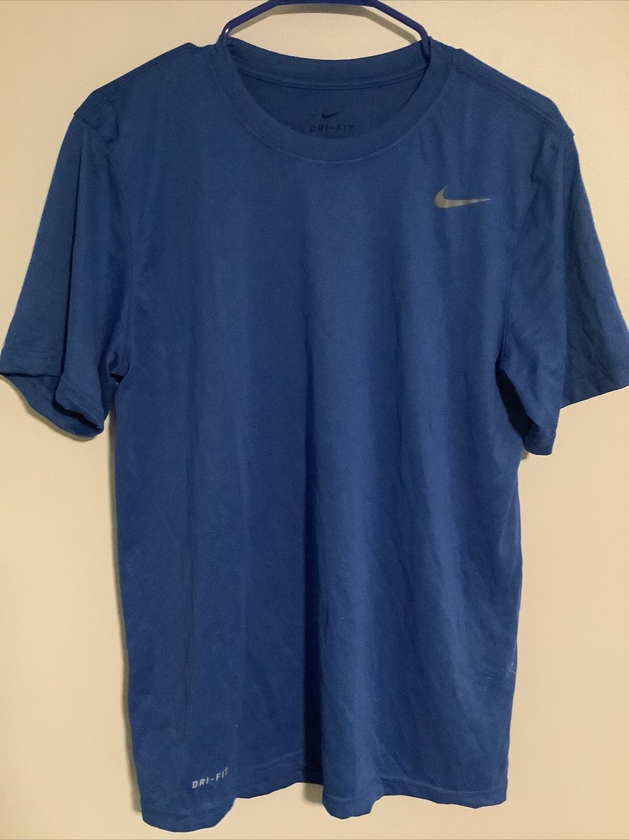NIKE Dri Fit Core Legend Crew SHIRT BLUE Short Sleeve 727982-493  Men's MED