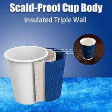 Coffee Cups 12 Oz - 120 Pack, 12 Oz Disposable Paper Coffee Cups Insulated, C...