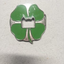 Lucky Four Leaf Clover Belt Buckle Bottle Opener St Patrick  s Day
