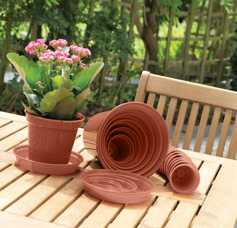 2 x Pack Of 5 6 Inch Plastic Terracotta Colour Pot Saucers For 5 & 6