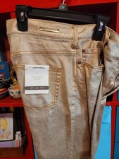 Anthropologie 'Pilcro and the Letterpress' PINK Metallic Jeans NEW NWT