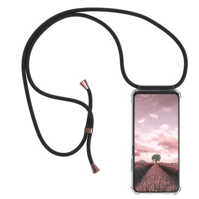 Für Xiaomi Redmi Note 10 / 10S Handyhülle zum Umhängen Kette Schwarz Clips Rose