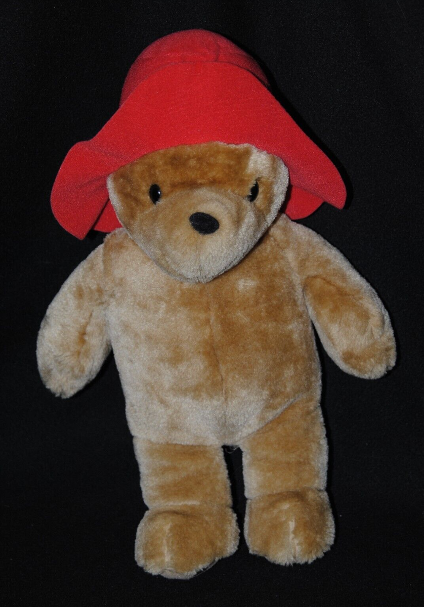Peluche doudou ours PADDINGTON BEAR brun marron chapeau rouge 38