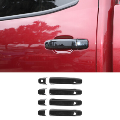 8pcs External Door Handle Cover Trim Decor For Chevrolet Silverado 2014-18 Black