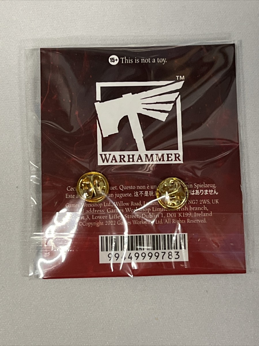 Set of 2 Pins Warhammer 2022 Store Anniversary Metal Yellow Blue