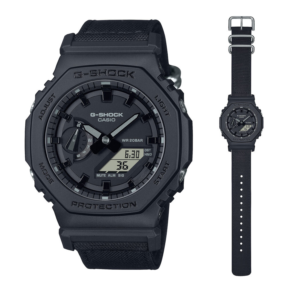 CASIO GA-2100BCE-1AJF Matte Black CORDURA® Eco Fabric Cross Band 