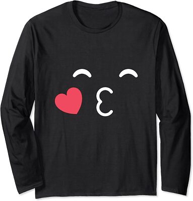 Kissing Emoticon Love And Affection Kissing Gift Long Sleeve T-Shirt