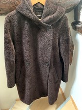 manteau max mara alpaga laine vierge capuche marron teddy taille 36 fr oversize