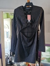Ladies Black Pinestripe Dress