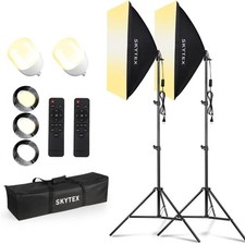 Softbox Light Kit 2700-6400K 100V-240V AC E27 LED Bulb Continuous Light 2Pack