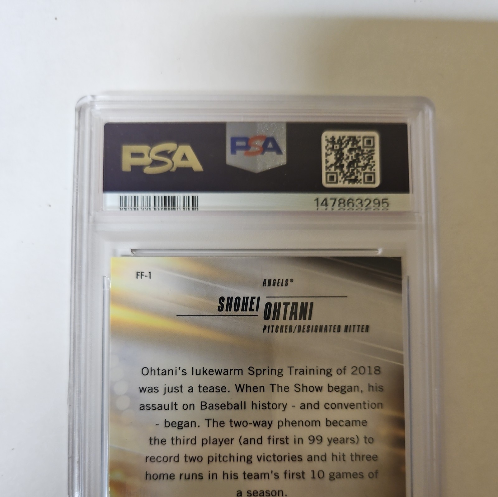 Shohei Ohtani 🔥 PSA-10 🔥 TOPPS CHROME ROOKIE  2018  FRESHMAN FLASH #FF-1  view 5