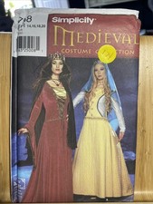 Simplicity 9758 Medieval Costume Dress Gown UNCUT FF 14 16 18 20