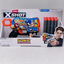 Zuru X-Shot Menace Hyper Spike Skins Sonic The Hedgehog Soft Dart Gun  8 Rounds