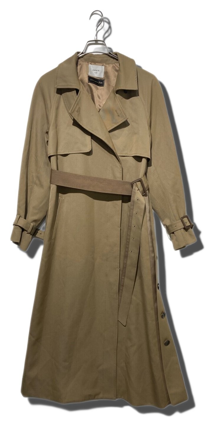 Ameri MINIMAL FLARE LONG TRENCH COAT 1020730560 B… - image 1