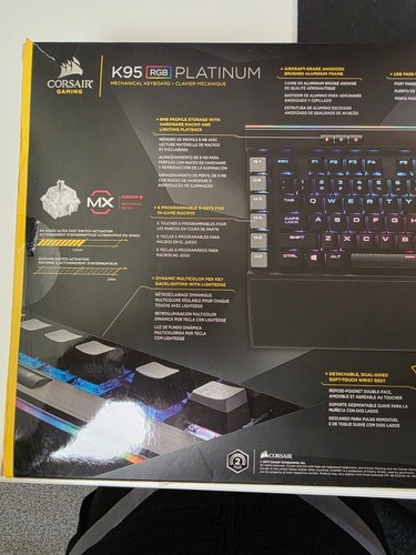 Corsair K95 (CH9127412NA) Wired RGB Gaming Keyboard MX Cherry HARDLY USED - Zdjęcie 7 z 13
