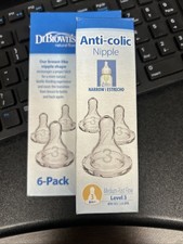 Dr. Brown  s Natural Flow Anti-Colic Narrow Nipples Level 1 Slow Flow 6-Pack