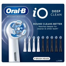 Oral-B iO Deep Clean Replacement Toothbrush Head, 9-count