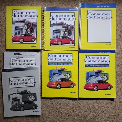 Abeka Consumer Math 2nd Ed., Complete Set, 7 Books, Parent & Student