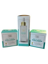 Dead Sea Collection Beauty 3pc Collagen Day Night Cream And Facial Serum NIB