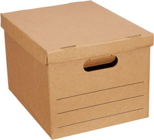 Moving Boxes with Handles and Lids, 15X10X12 In, Brown, 20 Pack