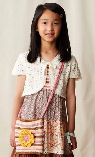 Matilda Jane Girls Marietta Crochet-Trimmed Sweater Shrug Cardigan Size 4 New - Picture 3 of 3