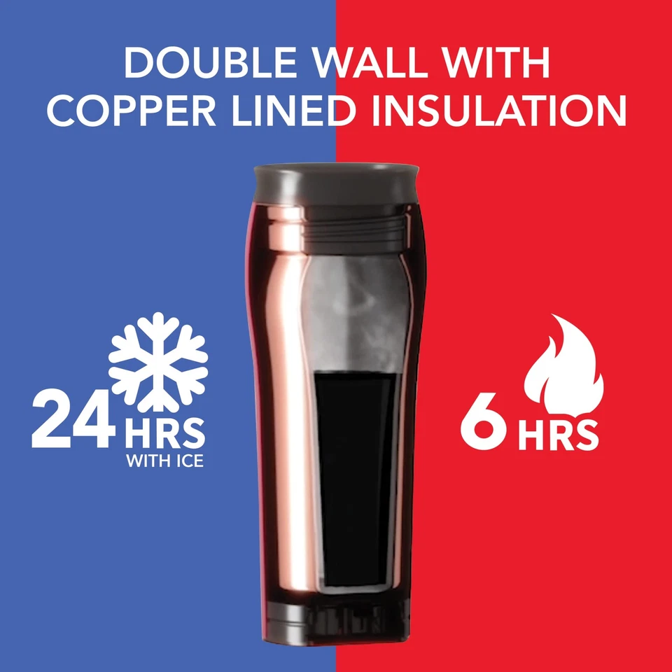 Taza de viaje Mighty de acero inoxidable, vaso sin derrames, tapa a prueba de fugas, 6 Foto 3 de 4