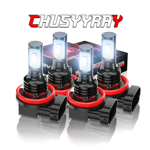 4pcs H11 LED Headlight Bulbs High Low Beam Bright White for Chevy Malibu Impala