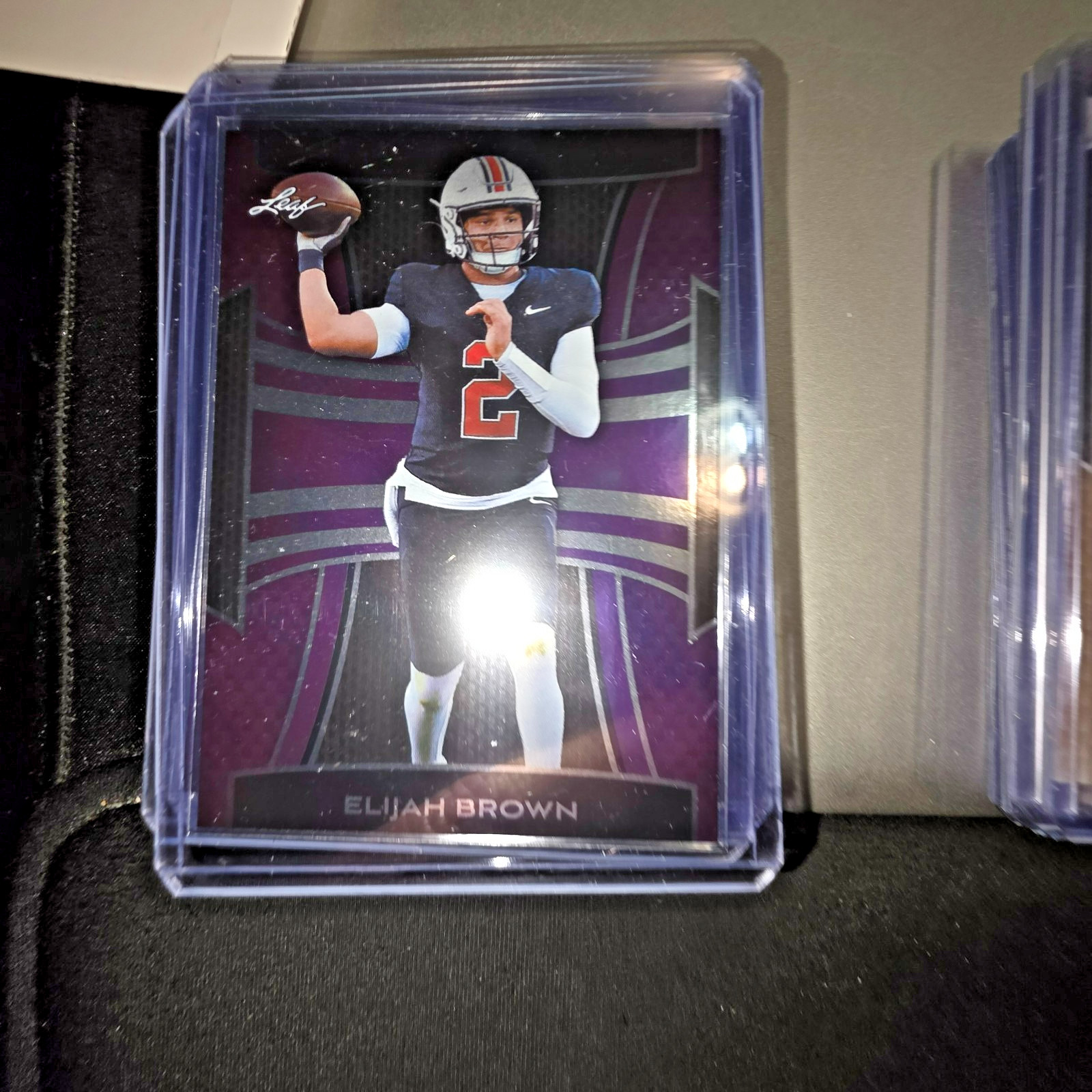 2025 PURPLE FOIL LEAF #B-55 ELIJAH BROWN RC - STANFORD CARDINALS