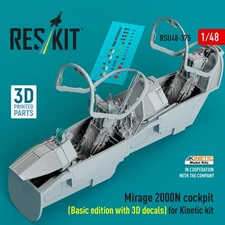 1/48 ResKit RSU48-0375 Mirage 2000N cockpit (Basic edition with 3D decals) for K