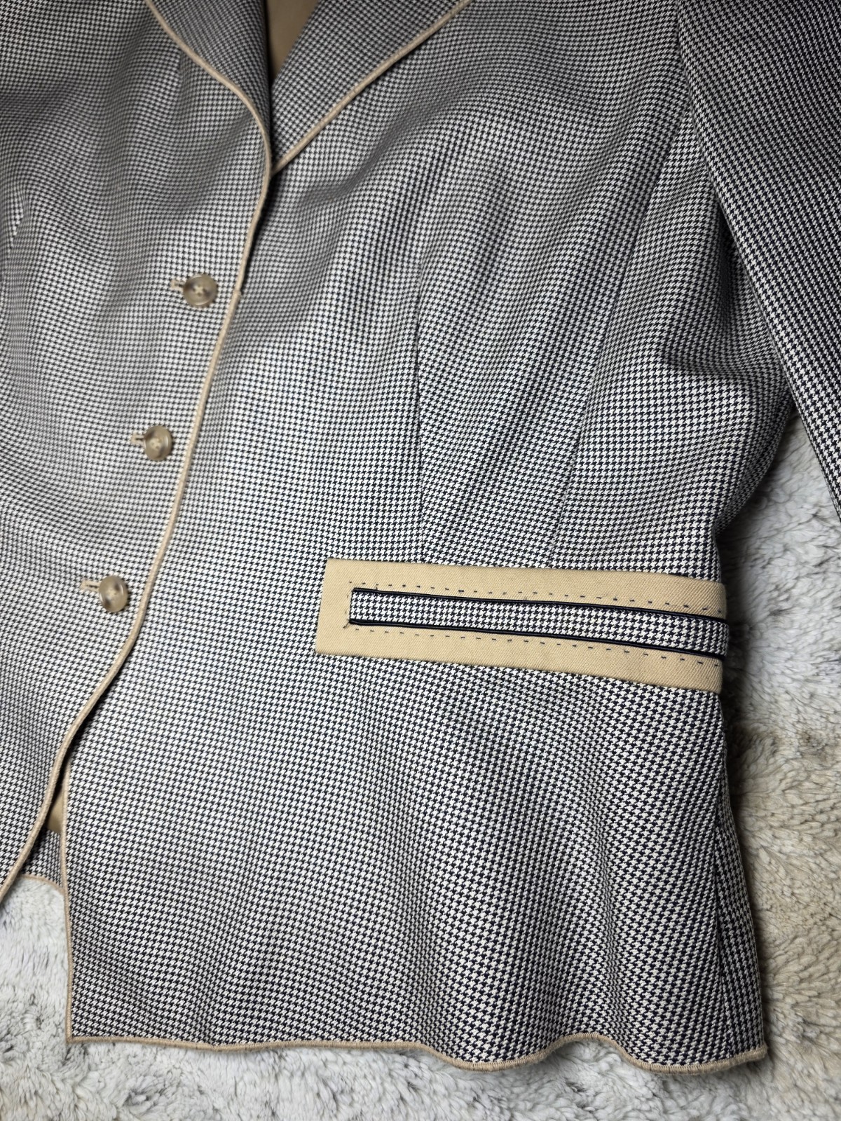 Vintage Blaizer Jacket Houndstooth Pattern Carlis… - image 5