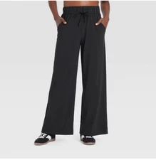 Active Woven High-Rise Wide Leg Pants XS Black NWT- All In Motion