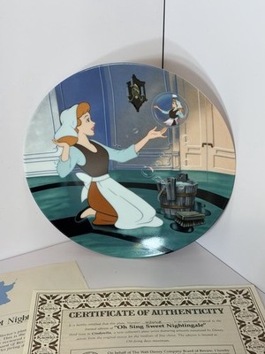 Disney 1989 Edwin M Knowles Cinderella  Oh Sing Sweet Nightingale  Plate NEW!