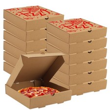 15 Pcs Pizza Boxes, 7.3 x 7.3 x 1.6" Kraft Corrugated Pizza Boxes Cardboard B...