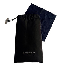 GIVENCHY PUFFER SUNGLASSES POUCH CASE with Drawstring Cord - Black w/ Metal Logo
