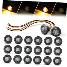 3/4" Strobe Marker Dual Function Mini Pack of 20 Smoked Lens Amber 20 Pcs
