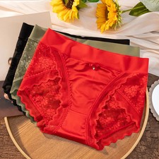 Lace Panties Women's High Waist Seamless Floral Soft Breathable Comfort Fit