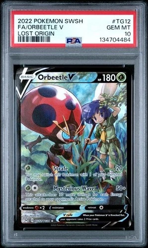 2022 POKEMON SWORD & SHIELD LOST ORIGIN #TG12 FA/ORBEETLE V LOST ORIGIN PSA 10
