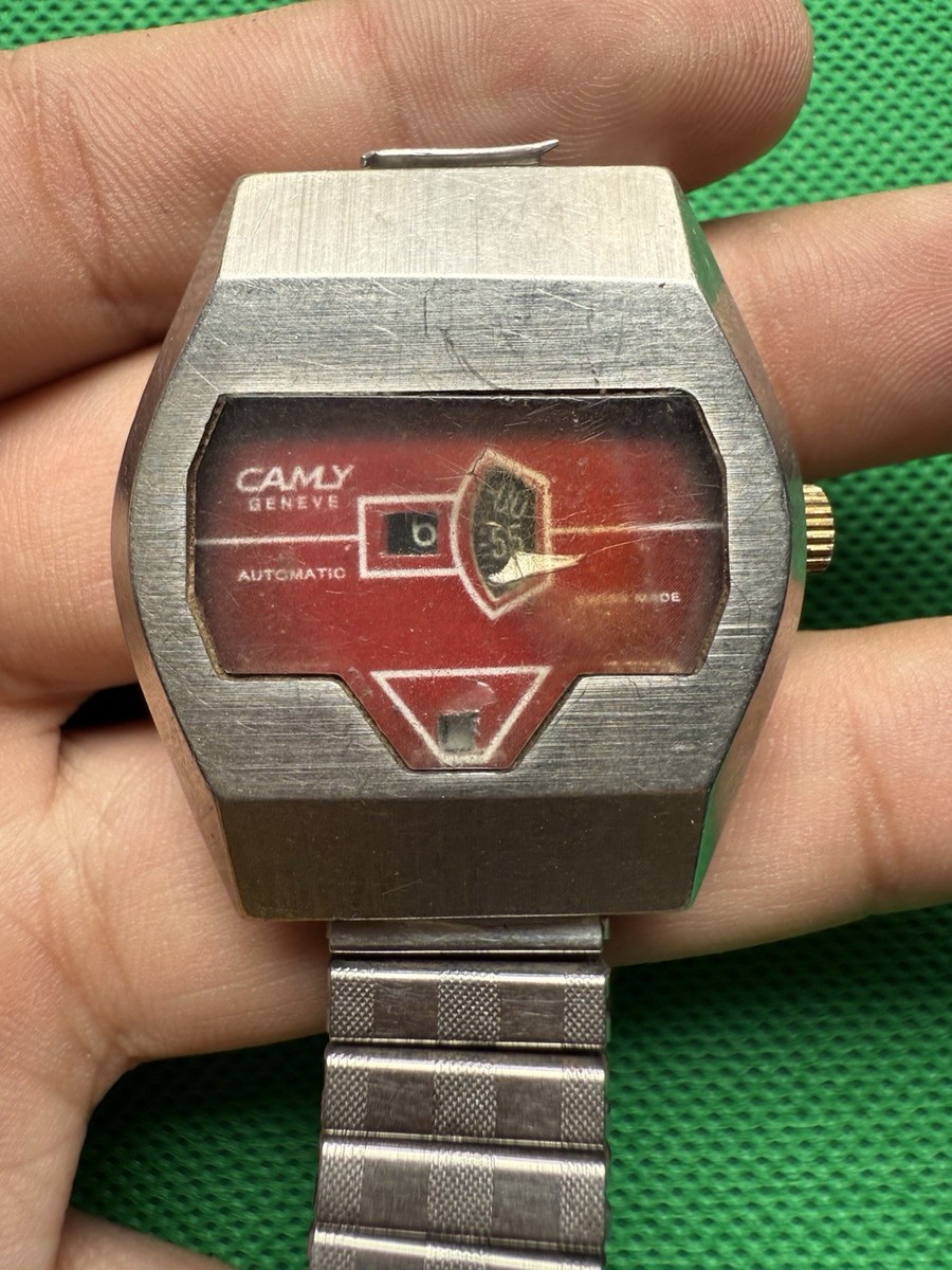 Vintage Camy Digital Jump Hour Swiss Made Watch For Parts And