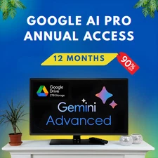 Google AI Pro Gemini 2.5 Pro 1 Year | Veo 3 | 2TB Drive| Premium AI | Warranty