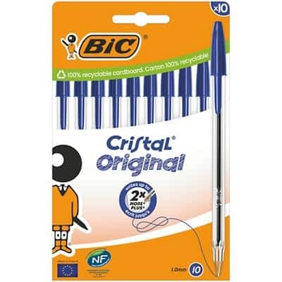 1-40x BIC Kugelschreiber Cristal Original, blau, 10er Kartonbox SPARE BIS ZU 62%