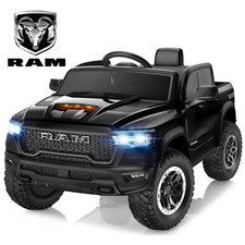 RAM 1500 Ride on Truck Cars, 12V Powered Ride on Toys with Remote Control