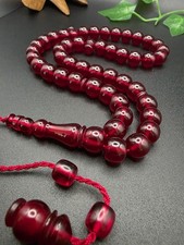 Collectible Red Faturan ISLAMIC PRAYER ROSARY 45 Beads Misbah مسباح سبحة فاتوران