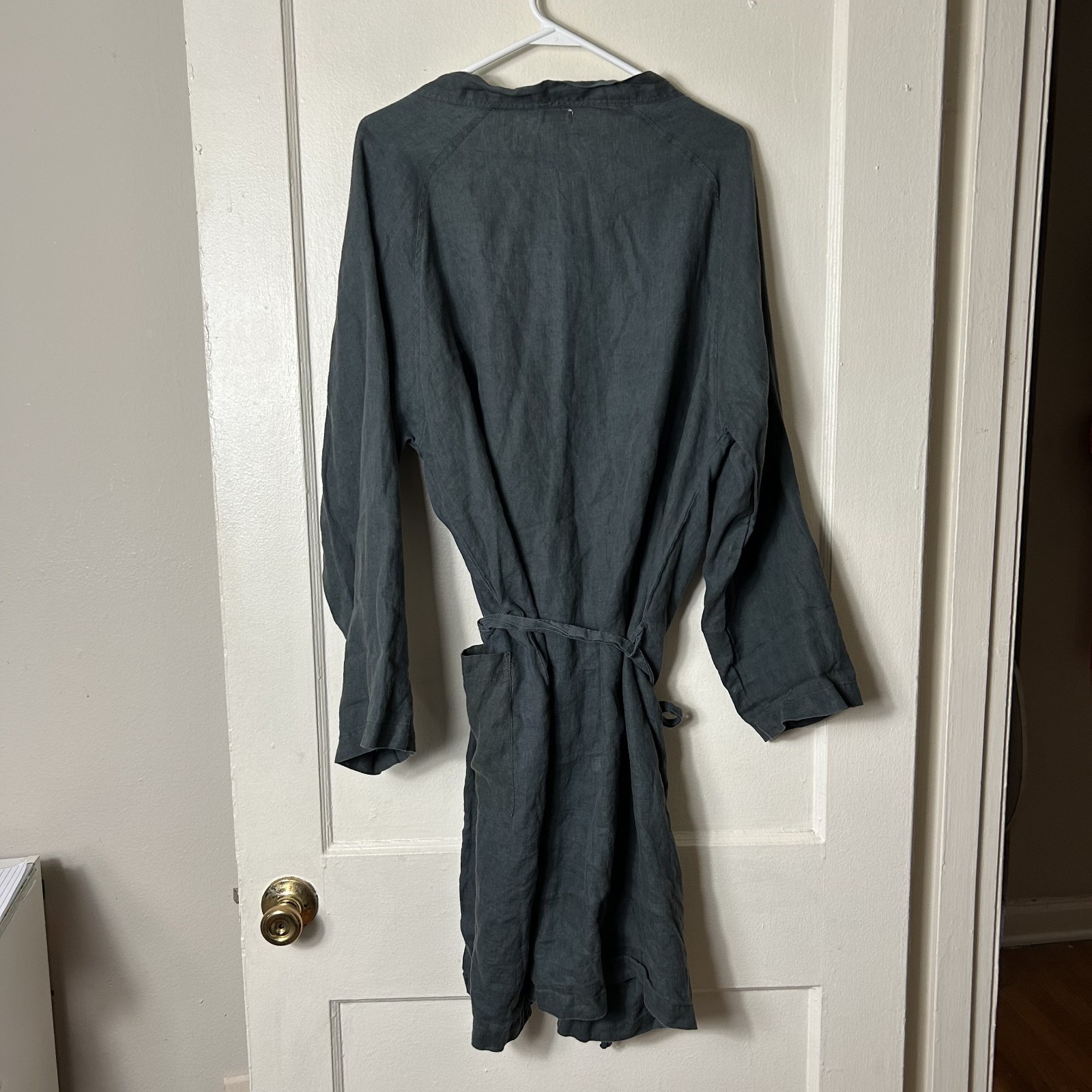 Threads by Bed threads gray 100% linen belted rob… - image 8