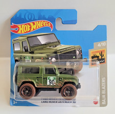 Hot Wheels 2021 Baja Blazers  Land Rover Defender 90  Dark Green Short Card