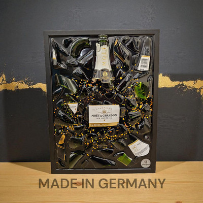 Moët Chandon Ice Impérial Broken Bottle Art 3D Epoxy Wandbild 30x40 Wall Hanging