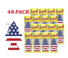 Usa Flag Little Tree Car Air Freshener Vanillaroma Pack Of 48 Vanilla Scent