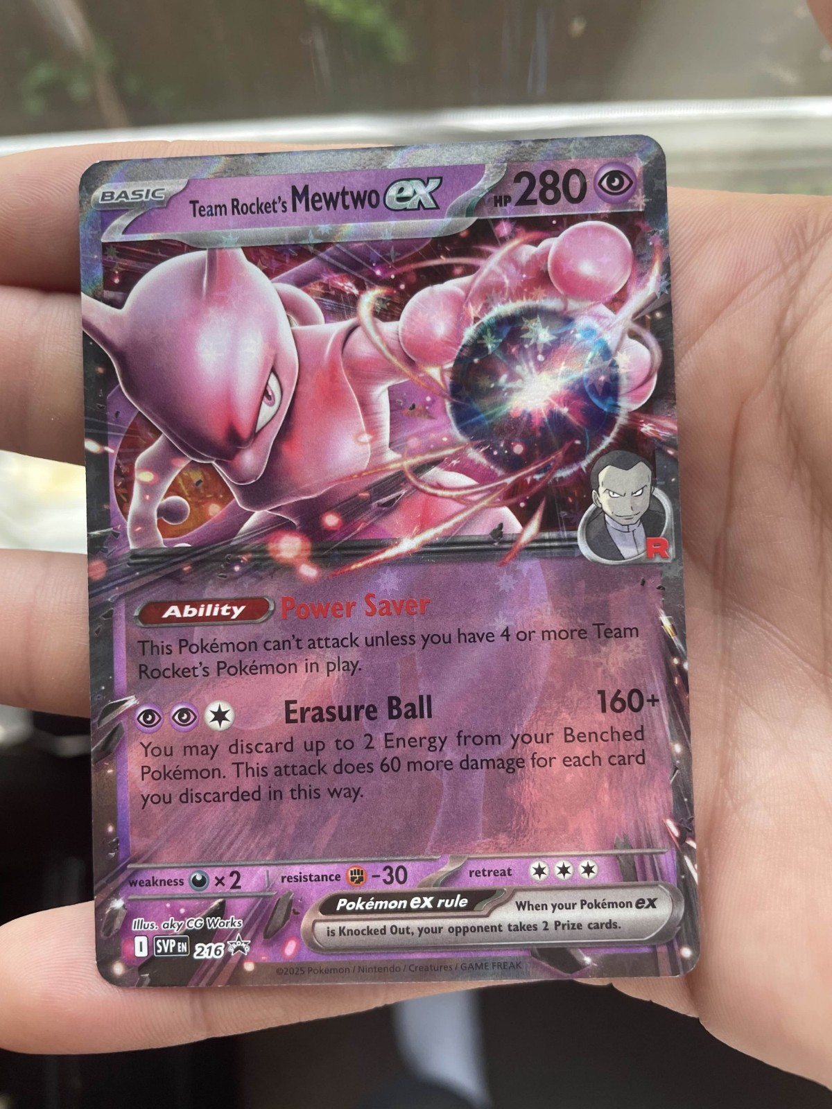 Pokemon TCG Team Rocket's Mewtwo ex SVP 216 Black Star Promo English