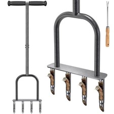 Dolibest Lawn Core Aerator, Hollow 4 Tine With Anti-clogging Semi-open Plug 