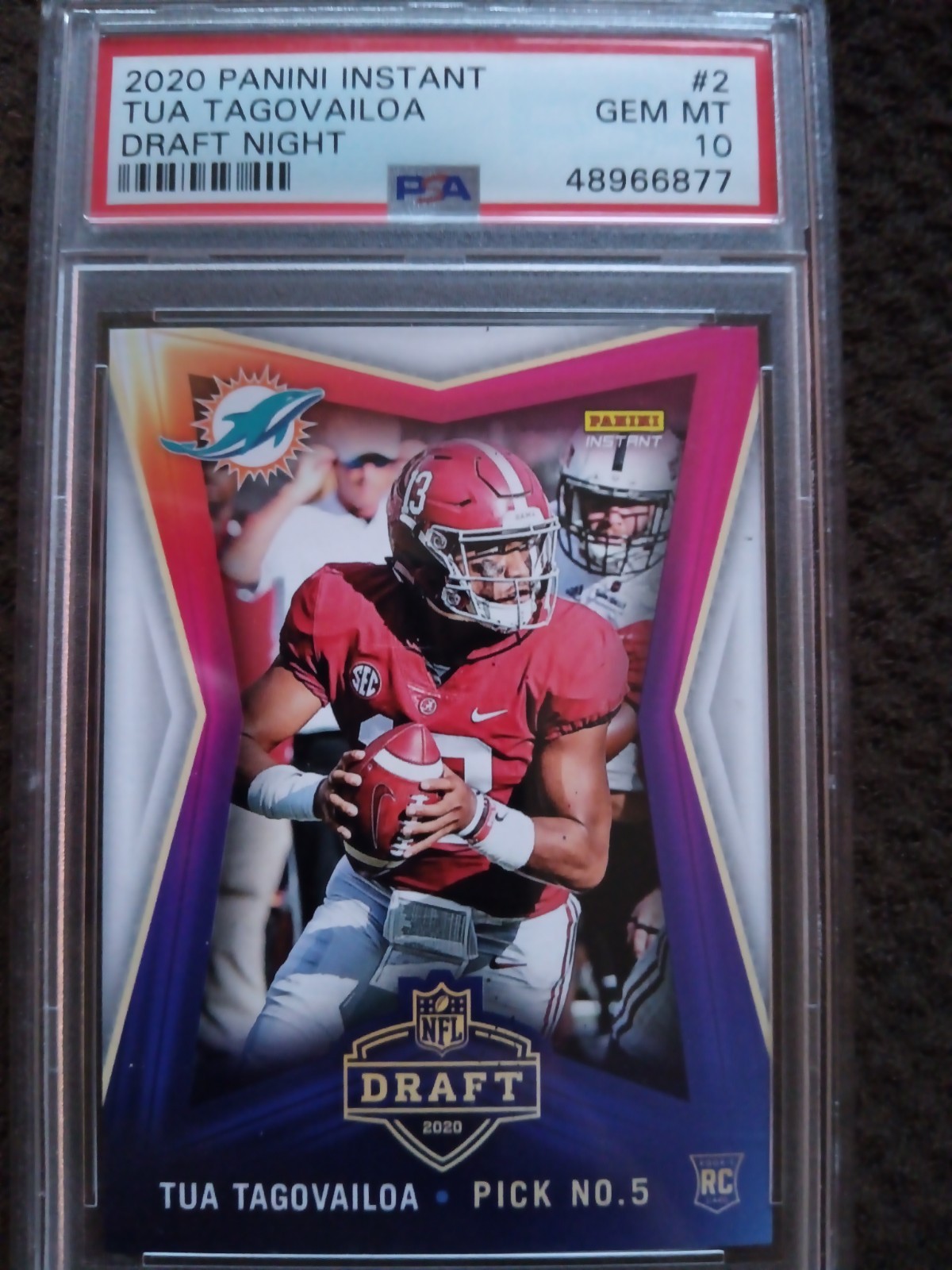 Tua Tagovailoa Panini Instant Draft Night #2 Base