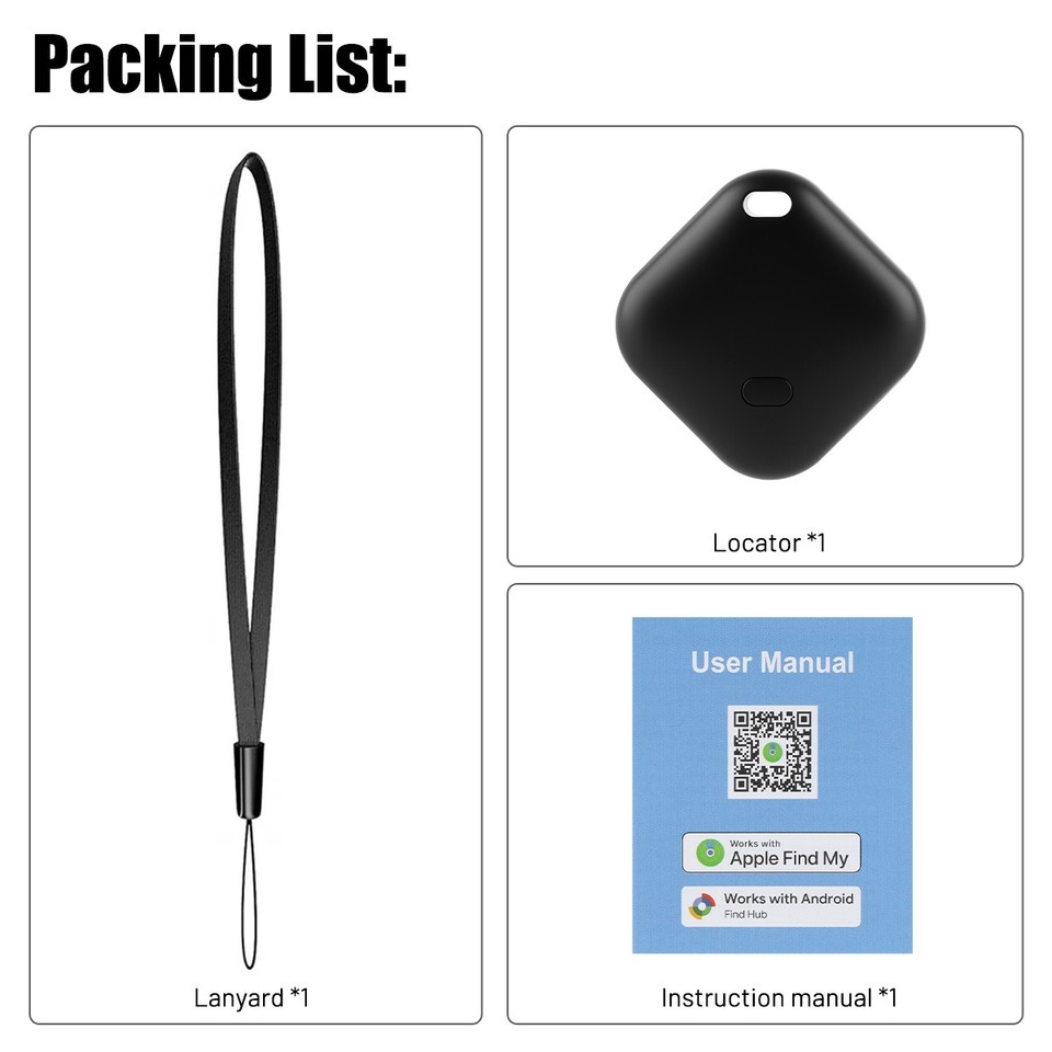 Bluetooth Tracker Find My Find Hub iOS Android IP65 Key Pet Wallet ...